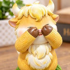 3 Pcs Highland Cow Figurines Resin Statues Cattle Decorations - Hear See Speak No Evil, Accent Farmhouse Tabletop Centerpiece for Christmas Thanksgiving Birthday Gift Home Shelf Mantel Table Decor - Image 7