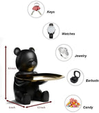 Key Bowl & Decorative Bowl for Entryway Table, Bear Key Holder & Catch All Tray, Decorative Dish for Keys, Jewelry & Candy, Cute Housewarming Gift, Apartment Home Decor (Matte Black) - Image 3