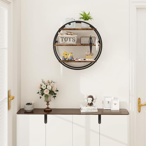 Circle Shelf Wall Decor, 3 Tier Decorative Round Wall Shelf - Image 6