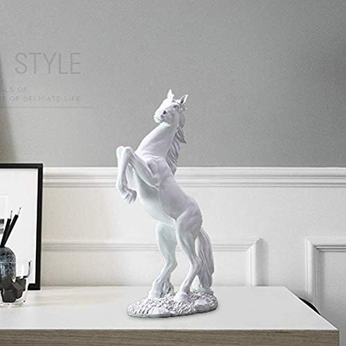 Lependor Standing Horse Resin Statue for Home Decor Animal Ornament Sculpture Horse Art Figurine Decorative - White - Image 5