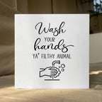 Funny Rustic Bathroom Decor Wooden Box Sign 5x5 Inch - "WASH YOUR HANDS YA' FILTHY ANIMAL" Humorous Restroom Shelf Table Decoration for Home - Image 5