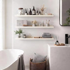 36inch Long Floating Shelves for Wall Decor, 3-Set Shelves with Lip, White - Image 2