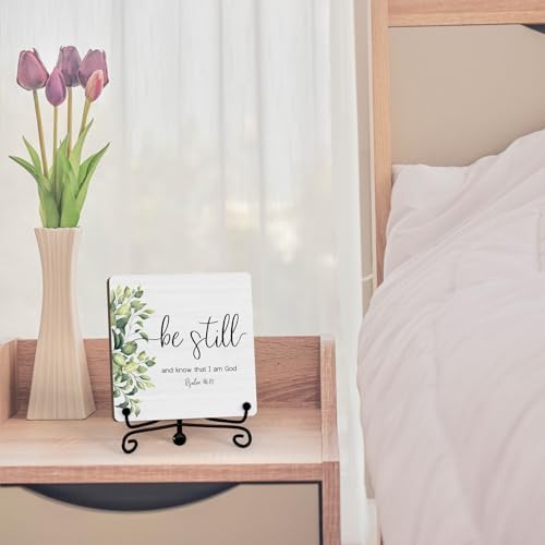 Home Decor, Farmhouse Be Still And Know That I Am God Shelf Decor For Living Room, Christian Gifts For Women Men, Entryway Tv Stand Fireplace Mantle Coffee Table Decoration (Still-10) - Image 3