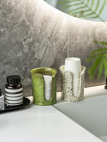 Bathroom Cup Dispenser 3 OZ, Bathroom Cup Holder, Speckled White - Image 5