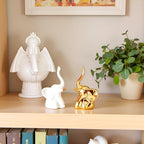 Gold and White Elephant Statues,1 Pair - Image 3