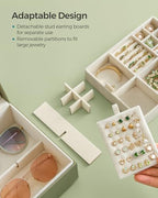 SONGMICS 2-Layer Jewelry Box with Handle, Removable Tray, Floating Effect - Image 6