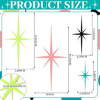 Blulu 4 Pcs Starburst Shaped Wall Decor Mid Century Modern Art,Mid Century - Image 3