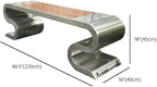 LITFAD Outdoor Indoor Bench Stainless Steel Metal Park Bench - Image 2