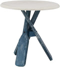 Pemberly Row Transitional Wood Side Table, 22 in Round Distressed Cream and by PEMBERLYROW