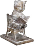 Young's Inc. Cat Figurine - Cute CatStatue Reading on the Chair- Whimsical Decor for Cat Lovers - Cat Collectibles and Meditation Decor - 4.33'' L X 2.56'' W X 4.72'' H by YoungsInc