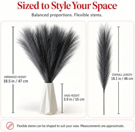 Mandy's 20 Stems Grey Silk Pampas Grass Bouquet - Image 3