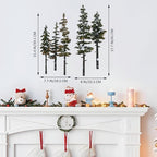 ESTART White Green Metal Pine Tree Wall Art, Metal Tree Wall Decor - Image 5