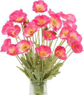 Artificial Poppies, Blush Pink Silk Poppies Artificial Flowers - 24x Blooming California Poppy Flower Artificial Plus 8X Buds for Home Decoration, PKPK8 by Glamrce