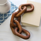 21” Brown Wood Chain Link Decor, Decorative Coffee Table Accent by ProductElevations