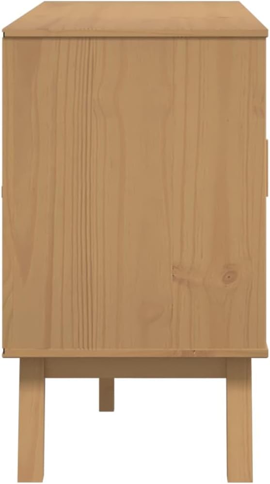 White and Brown Solid Pine Wood Sideboard - Image 9