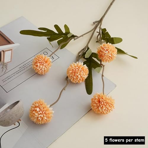 Artificial Flowers for Vase 10 Pcs, 20 Inch Fake Mums with Long Stems - Image 4