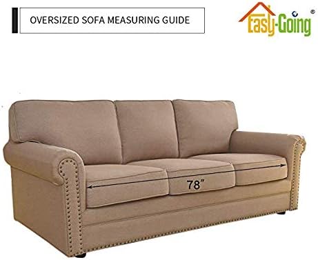 Easy-Going Reversible Couch Cover, 3 Cushion Sofa, Chocolate/Ivory | Machine - Image 7