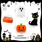 Halloween Decorations for Indoor Home 3 Pcs, Cute Wooden Pumpkin Ghost Black Cat Decor for Tabletop Tiered Tray, Halloween Centerpiece Sign for Desk Fireplace Office Shelf Farmhouse Rest Bathroom Dorm - Image 2