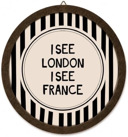 Funny Bathroom Wall Art Decor,I See London I See France Neutral by Unknown