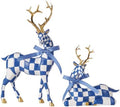 WDS WONDROUS Christmas Reindeer Decorations, Modern Blue White Table Decor by WDSWONDROUS