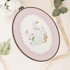 dvhdajed Goose Oval Wall Art Decor, Goose Nursery Room Decor,Cute Gooses Framed Canvas Art,Pink Coquette Girl Nursery Wall Hanging Decoration for Bedroom Living Room Bathroom Nursery,8.7x11.3 In - Image 4