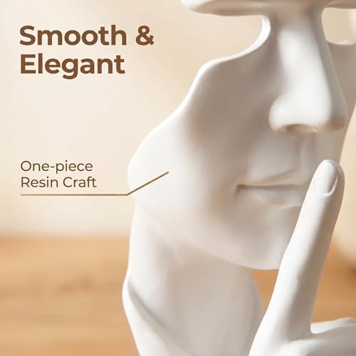 White Abstract Face Sculpture Minimalist Abstract Face Figurine Modern Home Decor Abstract Human Face Statue for Living Room Bedroom - Image 6