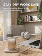 Fluxynara Felt Coasters with Holder, Set of 8 for Drinks, Sagewood - Image 5