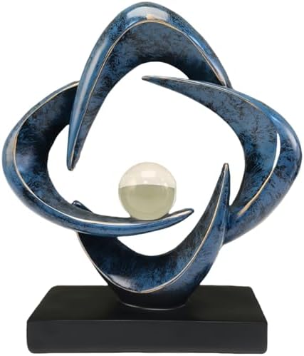 Modern Home Decor Abstract Decorative Sculpture Decorations for Living Room Dining Room Office, Resin Art Statues Coffee Table Bookshelf Decor Accents (Blue) by CECKQUE