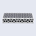 Handicrafts Home Large Decorative Storage Box with Lid, Black and White Moroccan Zellij Coffee Table Storage Box, Remote Control Holder, Keepsake Box for Living Room & Shelf Decor, Zellij 12 x 6 x 2 - Image 4