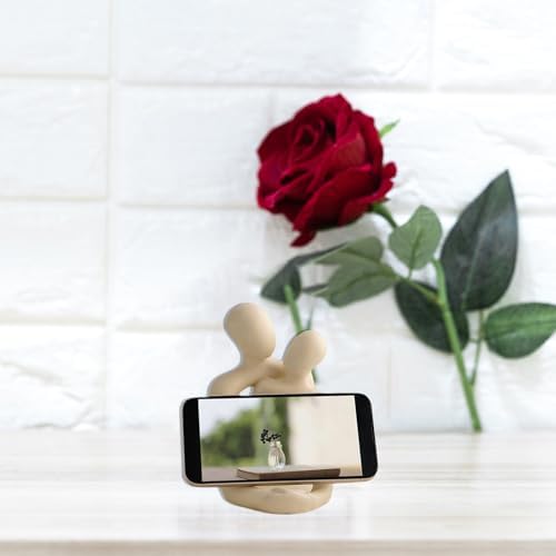 Abstract Couple Statue,Hugging Lovers Sculptures Resin Love Figurines Modern Home Office Decor Accents for Nightstand & Dresser, Shelf Decorations Aesthetic, Ideal Gift (White, One Size) - Image 3
