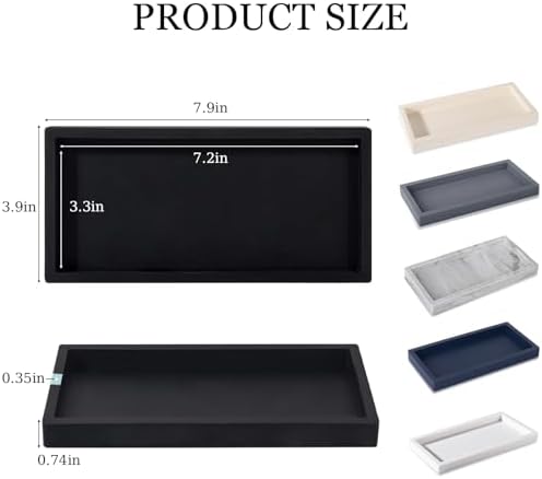 Silicone Bathroom Vanity Tray Dish Soap Holder Sink Organizer, Black - Image 6