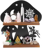 Wooden Mushroom Shelf with Iron Backing - Witchy Room Decor & Display Stand by Pracaniz