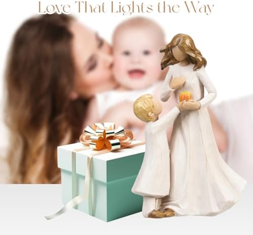 Mother and Son Figurine, Mom and Boy Resin Gift, Family Sculpture - Image 4