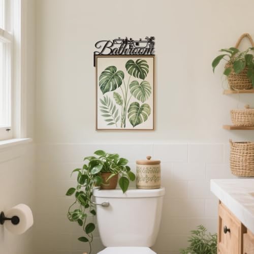 CUTHOLLOW Bathroom and Plant Door Topper Sign Metal Wall Art Decor - Image 6