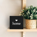 Home Sign, Home Signs for House Decor, Welcome Sign, Rustic Farmhouse Desk Decor Wood Block Box Plaque for Living Room Wall Shelf, Housewarming Gifts (Black) - Image 3