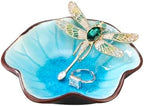 Ice Cracking Leaf Jewelry Dish, Decorative Ring Holder Small Trinket Tray Bowl, Gifts for Daughter Mom Friends, Lake Blue. - Image 4