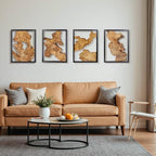 Modern Wood Wall Decor- Natural wood Handcrafted Rustic Charm for Your Home - Perfect for Living Room, Bedroom,Kitchen,or Office (Irregular*4) - Image 2