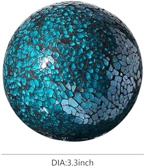 Decorative Glass Mosaic Sphere Balls, 3 Inch Diameter, Set of 5, Table Centerpiece (Teal) - Image 4