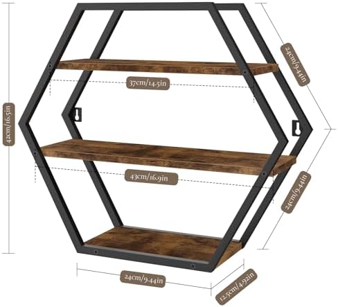Hexagon Shelves for Wall, Decorative Hexagon Floating Shelves - Image 3
