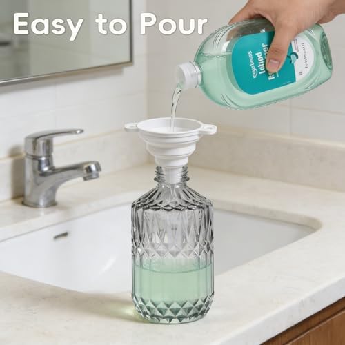 Amolliar 12 Oz Glass Soap Dispenser with Plastic Pump,Dark Grey,1 Pack - Image 6