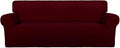 PureFit Stretch Couch Covers for Sofa Large Sofa Slipcovers Wine | 1-Piece by PureFit