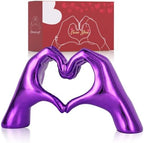 Purple Room Decor Accents, Heart Hand Statues and Sculptures, Purple Shelf Decor Figurines for Home Living Room Office entryway Table top Bohemian Wedding Decor. by DOVDOVHomeDecoration