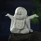 Landical Buddha Sandstone Statues Zen Monk Sculptures,Laughing Buddha by Landical