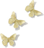 GUSFREUD 3D Butterfly Wall Decor Set – Resin Wall Decor for Living Room, Bedroom, Bathroom, Dining Room, Outdoor and Gallery Walls - Antique Gold - Set of 3 by GUSFREUD
