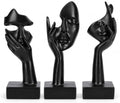 3 Pcs Thinker Large Statue Set - Black Art Abstract Home Accent Figurines for Living Room, Bedroom, Shelves, Office Desktop, Coffee Table Decor, Gift for Women (3 Pcs Black, 9") by oliruim
