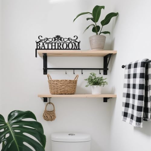 CUTHOLLOW Bathroom Door Topper Sign Metal Wall Art Decor - Image 4
