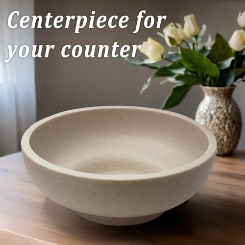 LIN CHUAN Decorative Bowl, Large Fruit Bowl, Sand Beige - Image 2