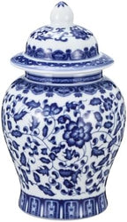 10 inch Blue and White Ginger Jar, Medium Chinoiserie Ginger Jar by Unknown