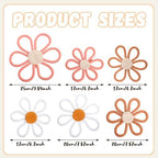 Barydat 6 Pcs Daisy Nursery Decor Retro Flower Pink, Brown, White - Image 2