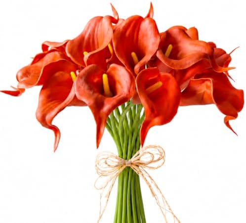 Mandy's 20pcs Burnt Orange Calla Lily Artificial Flowers by Mandys